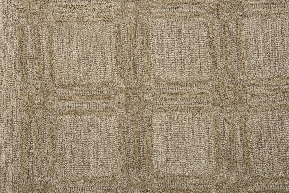 Fifth Avenue Brown Squares Wool 9'x12' Rectangle Rug