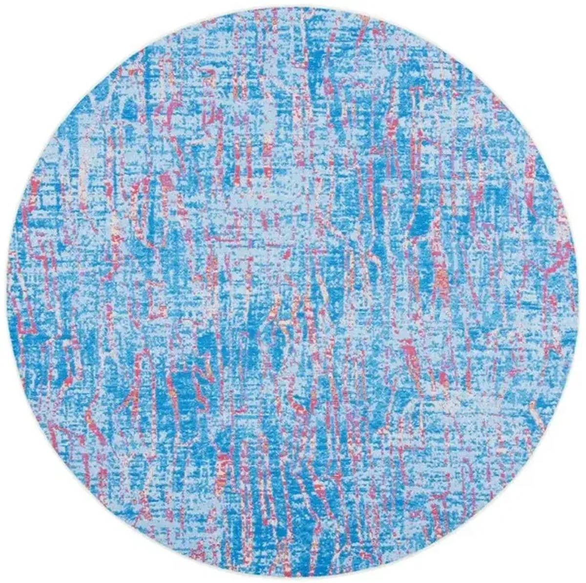 SUMMER 408 Blue  6'-7' X 6'-7' Round Round Rug