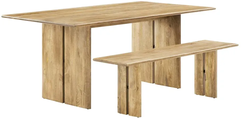 Amistad 72" Wood Dining Table and Bench Set