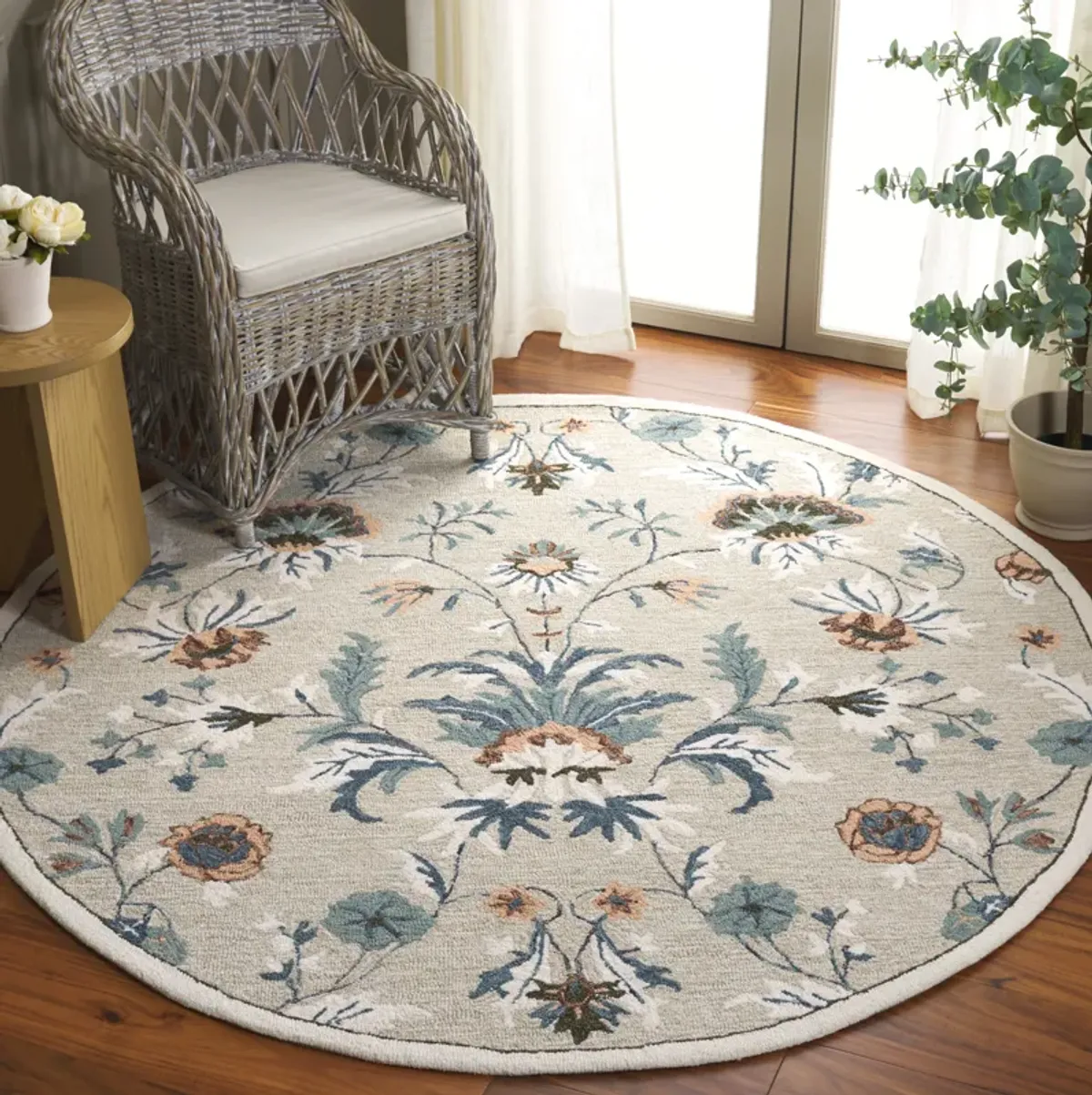 BLOSSOM Hand Tufted 6' x 6' Round area rug