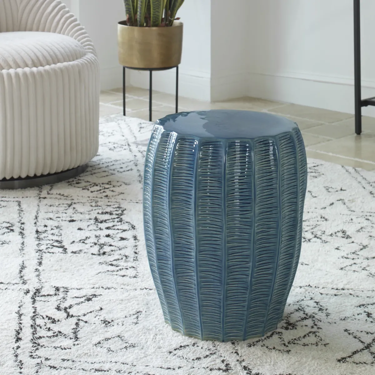 Harbor Aque Blue Garden Stool