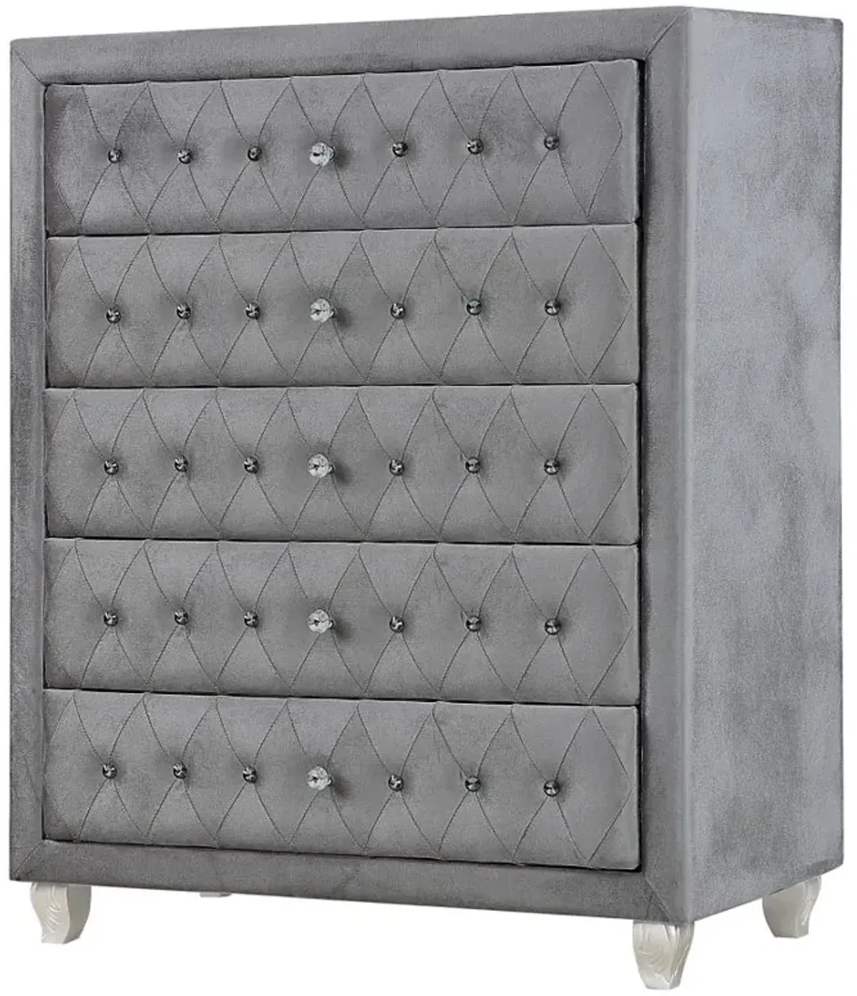 Deanna 5-drawer Rectangular Chest Grey