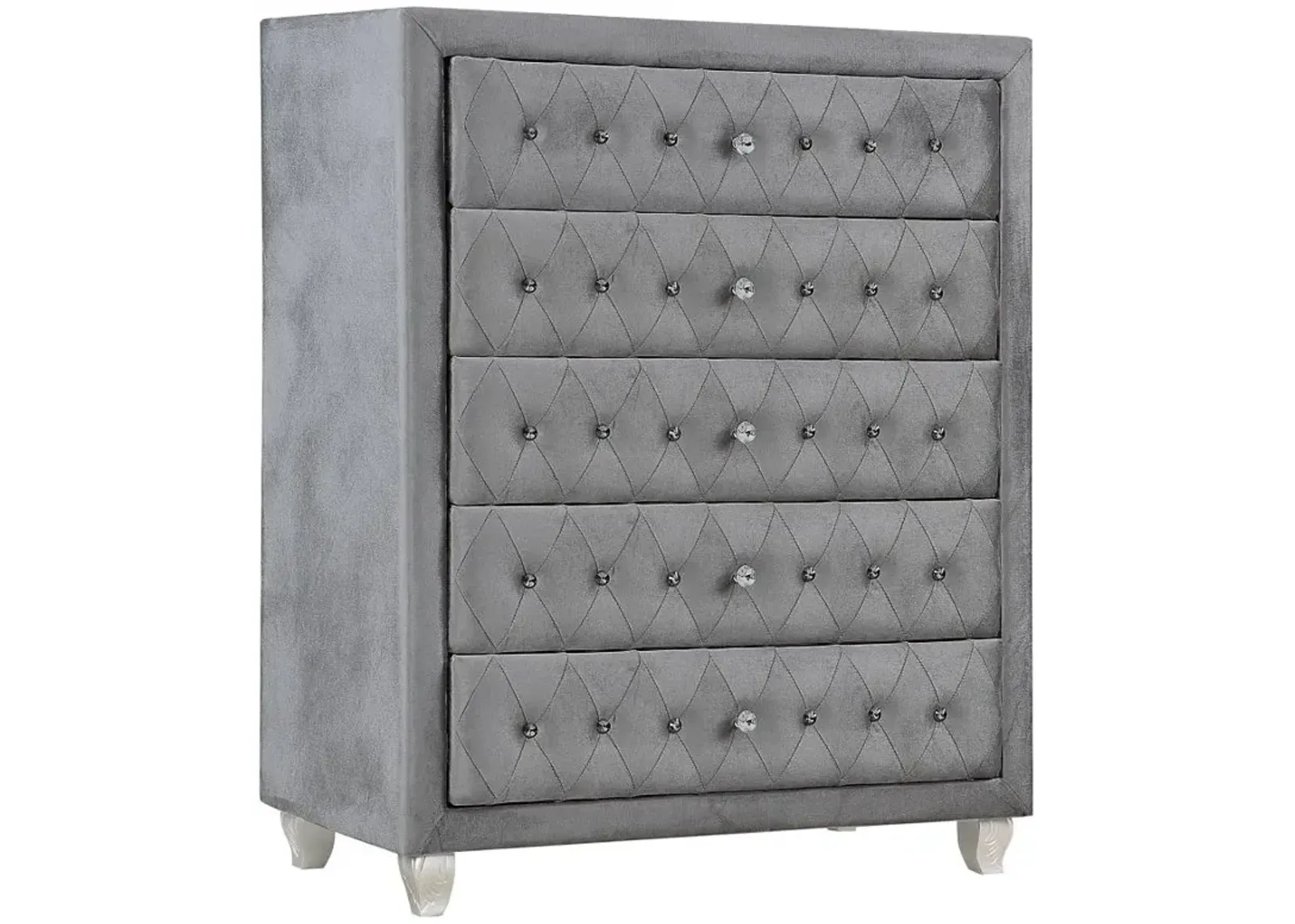 Deanna 5-drawer Rectangular Chest Grey