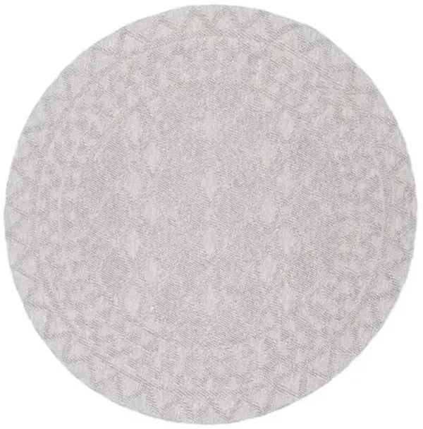 LOTUS 105 Grey 6'-7' X 6'-7' Round Round Rug