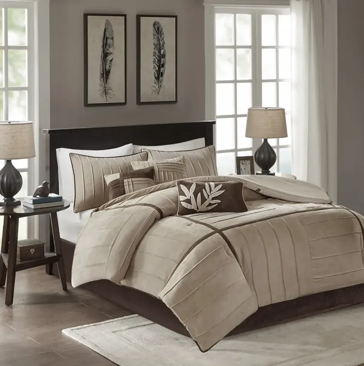 Madison Park Dune Beige 7 Piece Comforter Set