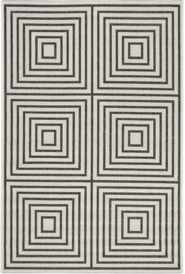 LINDEN 123 Collection LND123A-4 Light Grey / Charcoal 4' X 6'