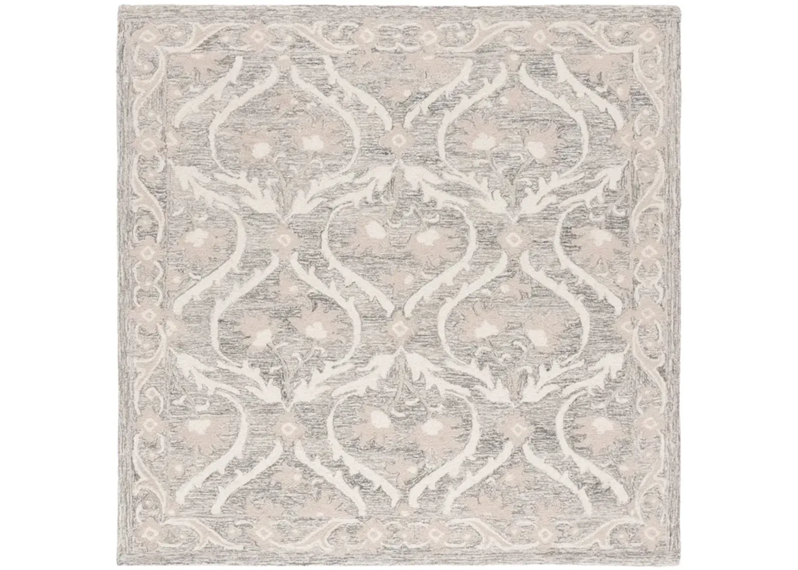 BLOSSOM 116 GREY  6' x 6' Square Square Rug