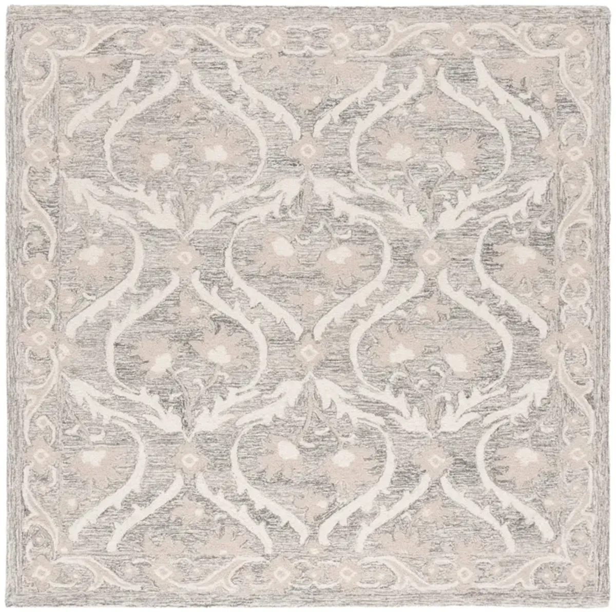 BLOSSOM 116 GREY  6' x 6' Square Square Rug