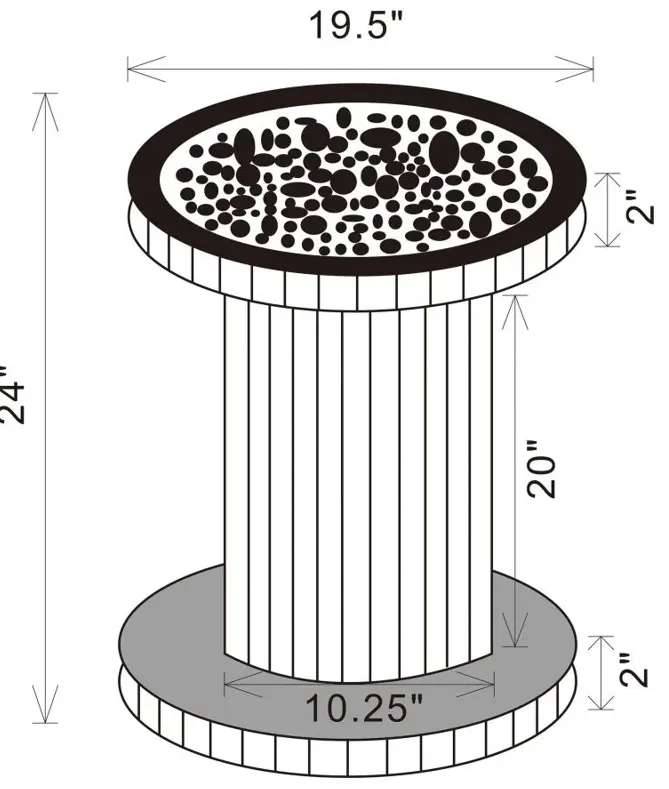 Dorielle Crystal Inlay Round Top Accent Table Mirror