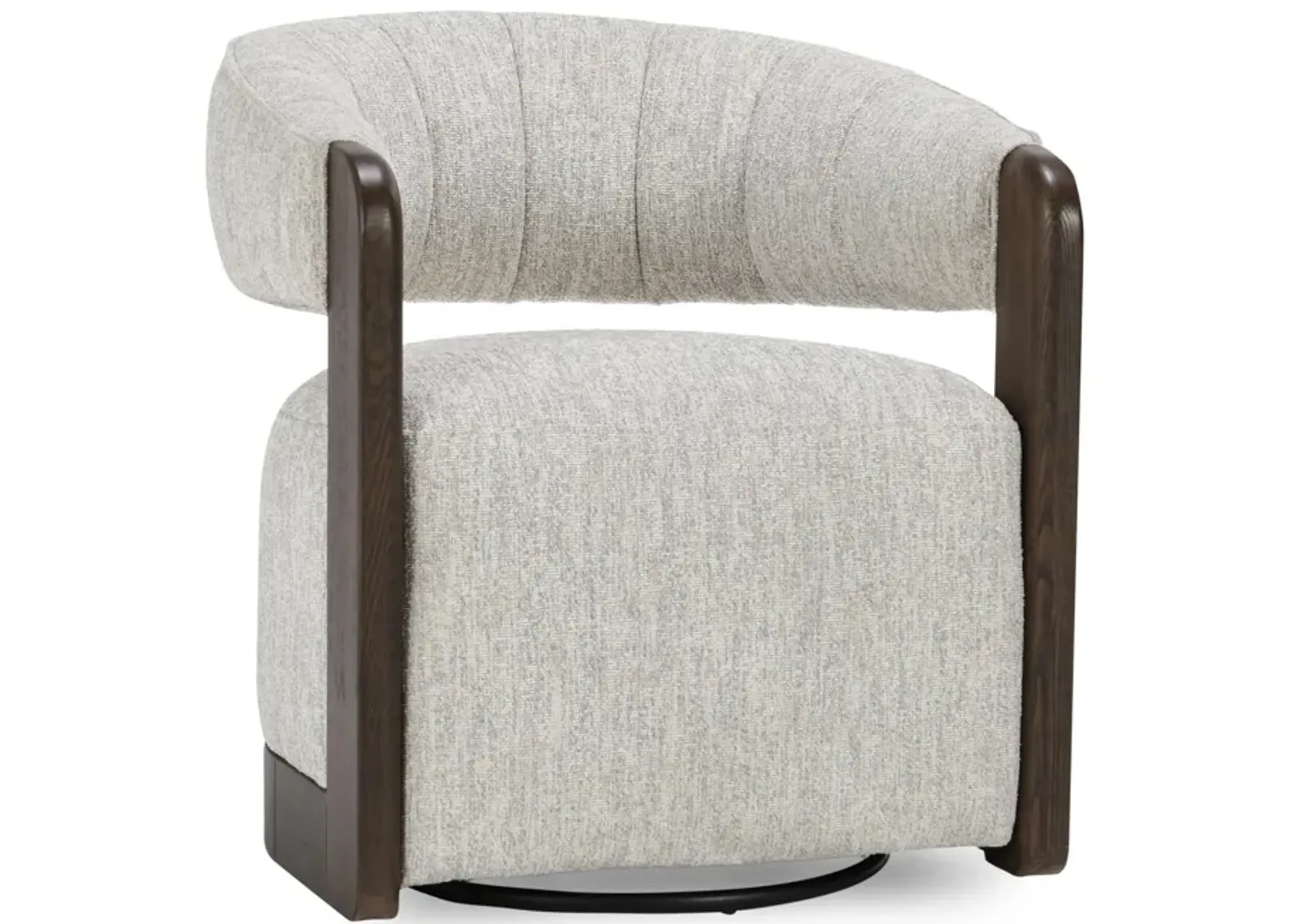 James Light Gray Boucle Fabric Upholstered Swivel Accent Chair