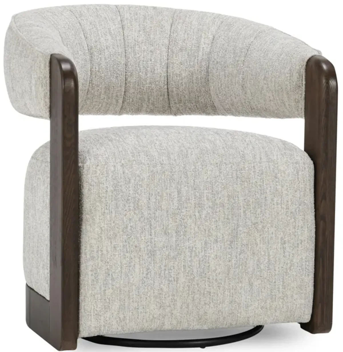 James Light Gray Boucle Fabric Upholstered Swivel Accent Chair