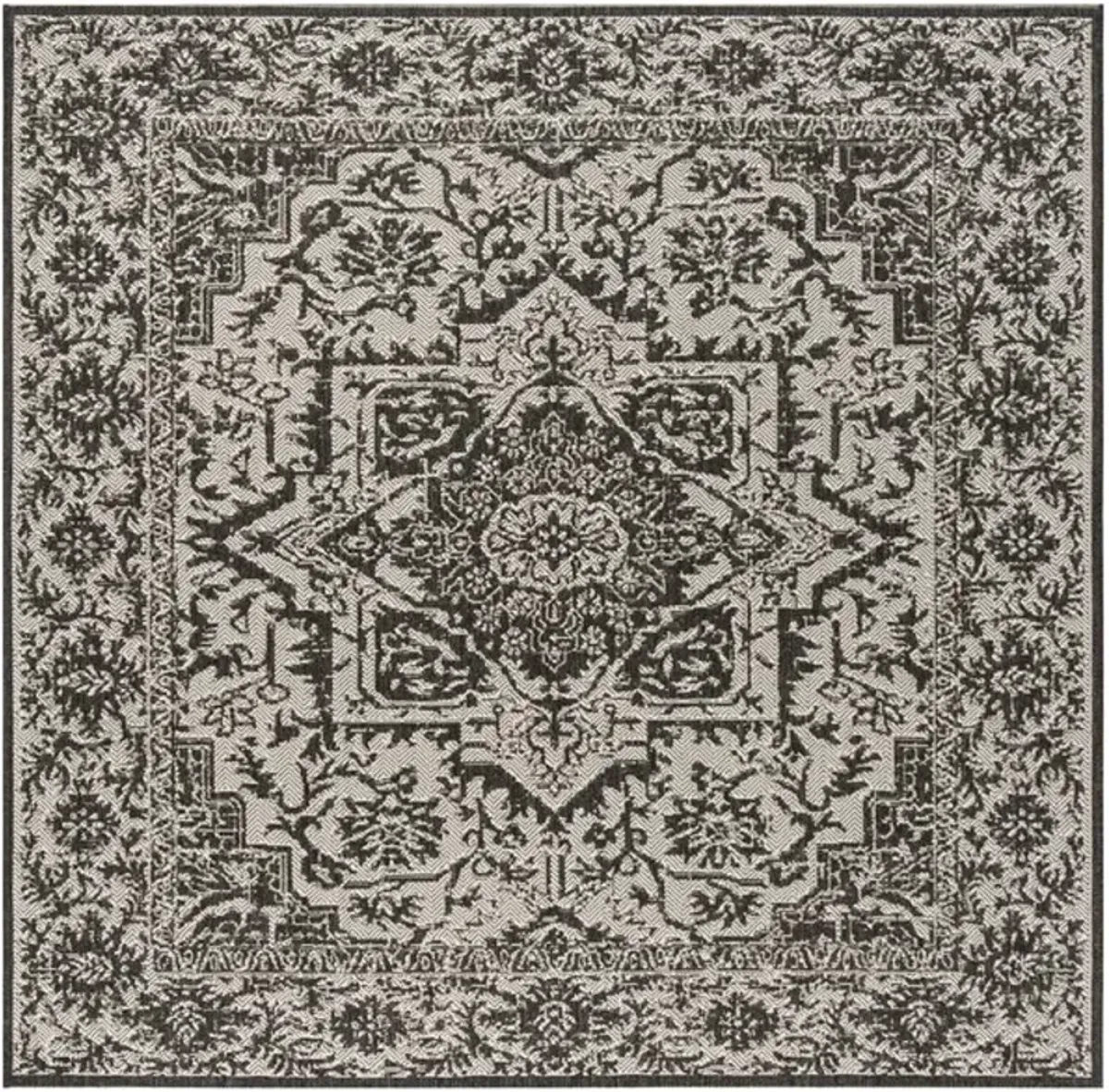 LINDEN 139 Collection LND139A-6SQ Light Grey / Charcoal 6'-7" X 6'-7" Square