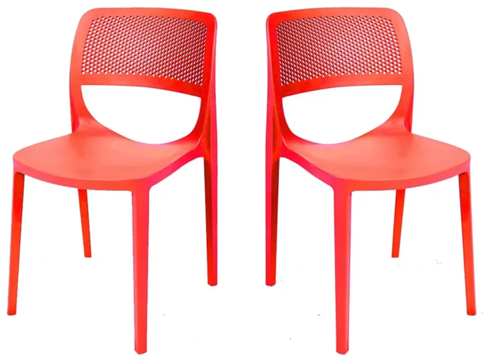 Mila Set of 4 Stackable Side Chair-Red