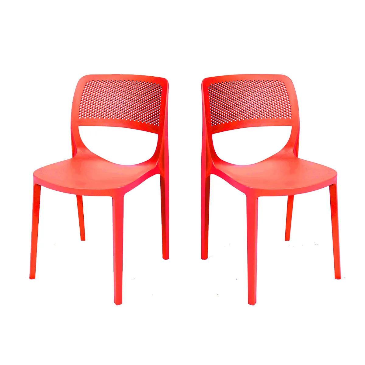 Mila Set of 4 Stackable Side Chair-Red