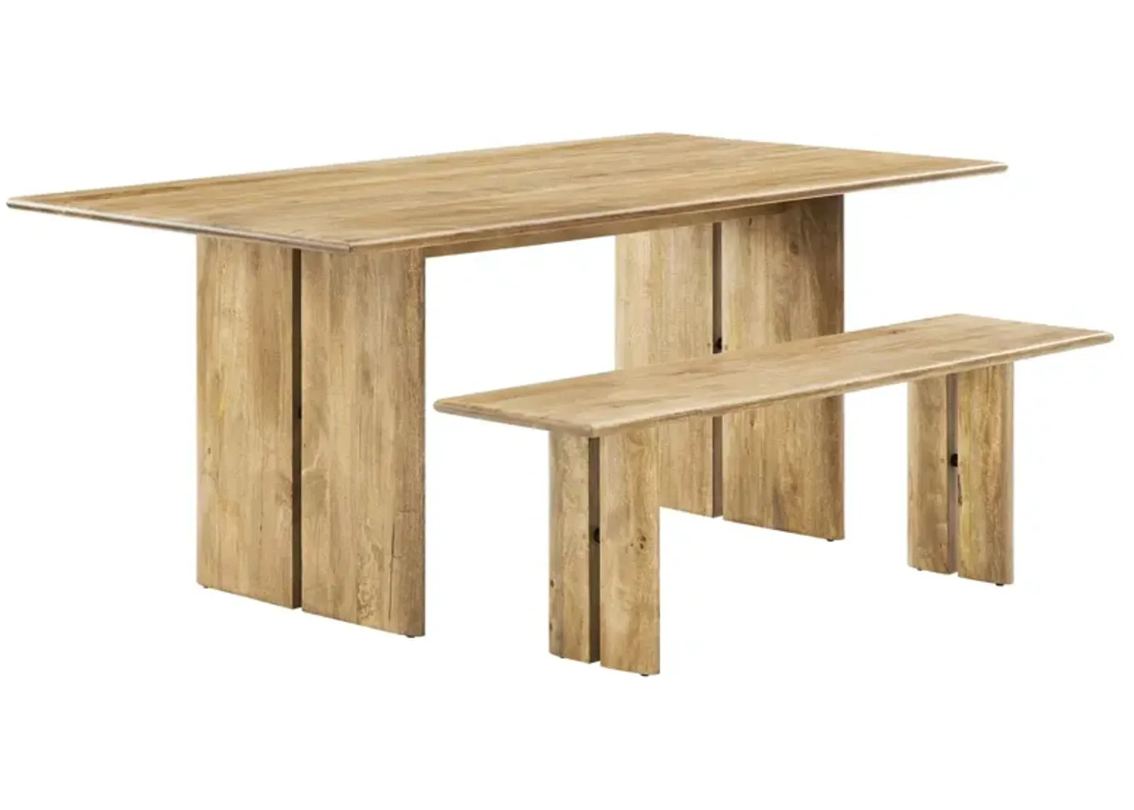 Amistad 72" Wood Dining Table and Bench Set