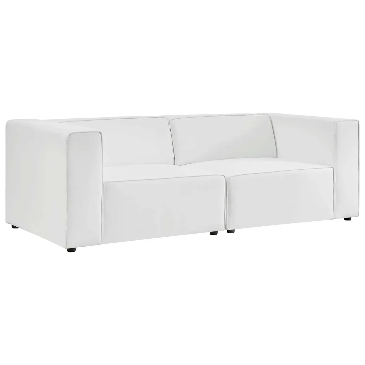 Mingle Vegan Leather 2-Piece Modular Loveseat