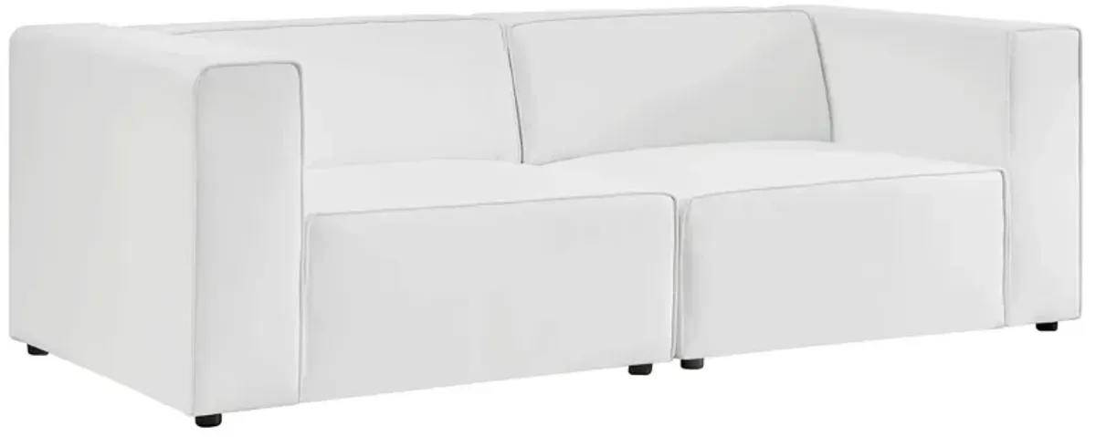 Mingle Vegan Leather 2-Piece Modular Loveseat