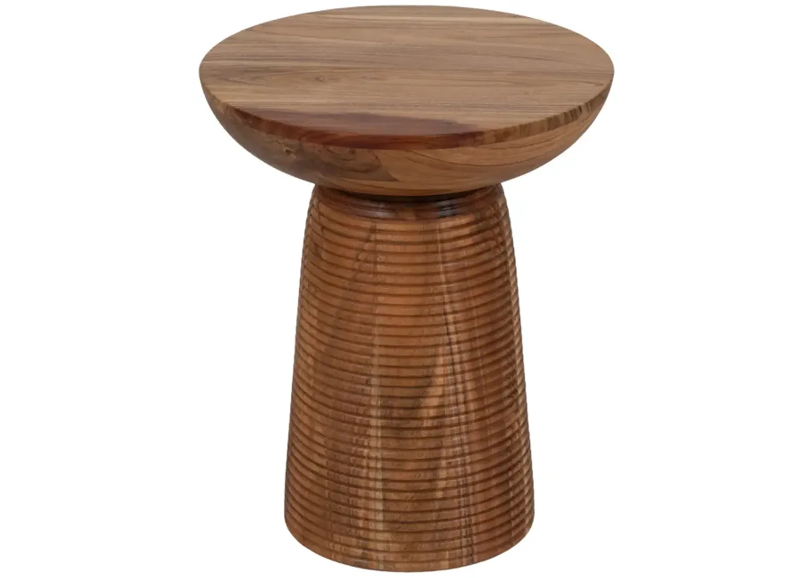 20" Grooved Base Wood Accent Table, Natural