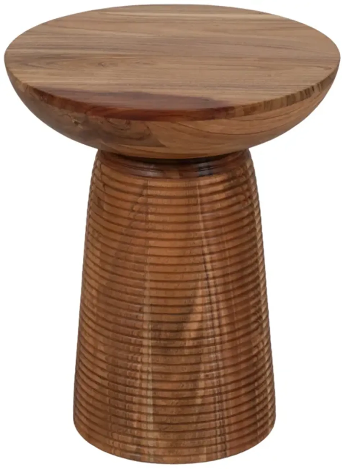 20" Grooved Base Wood Accent Table, Natural