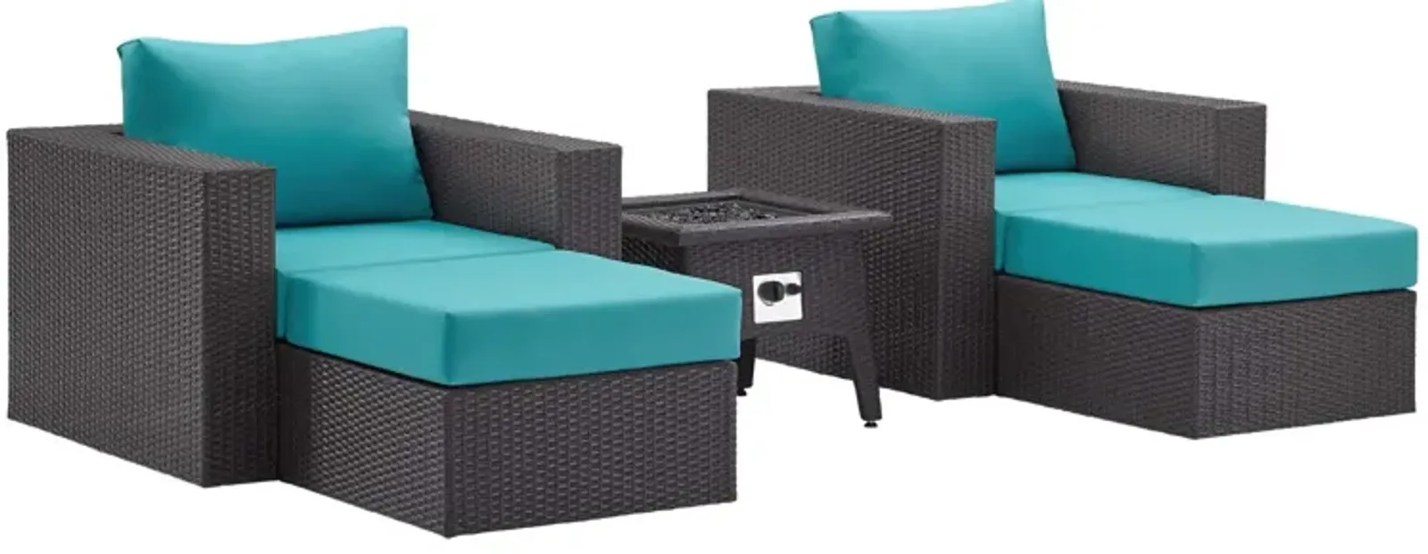 Convene 5 Piece Set Outdoor Patio with Fire Pit