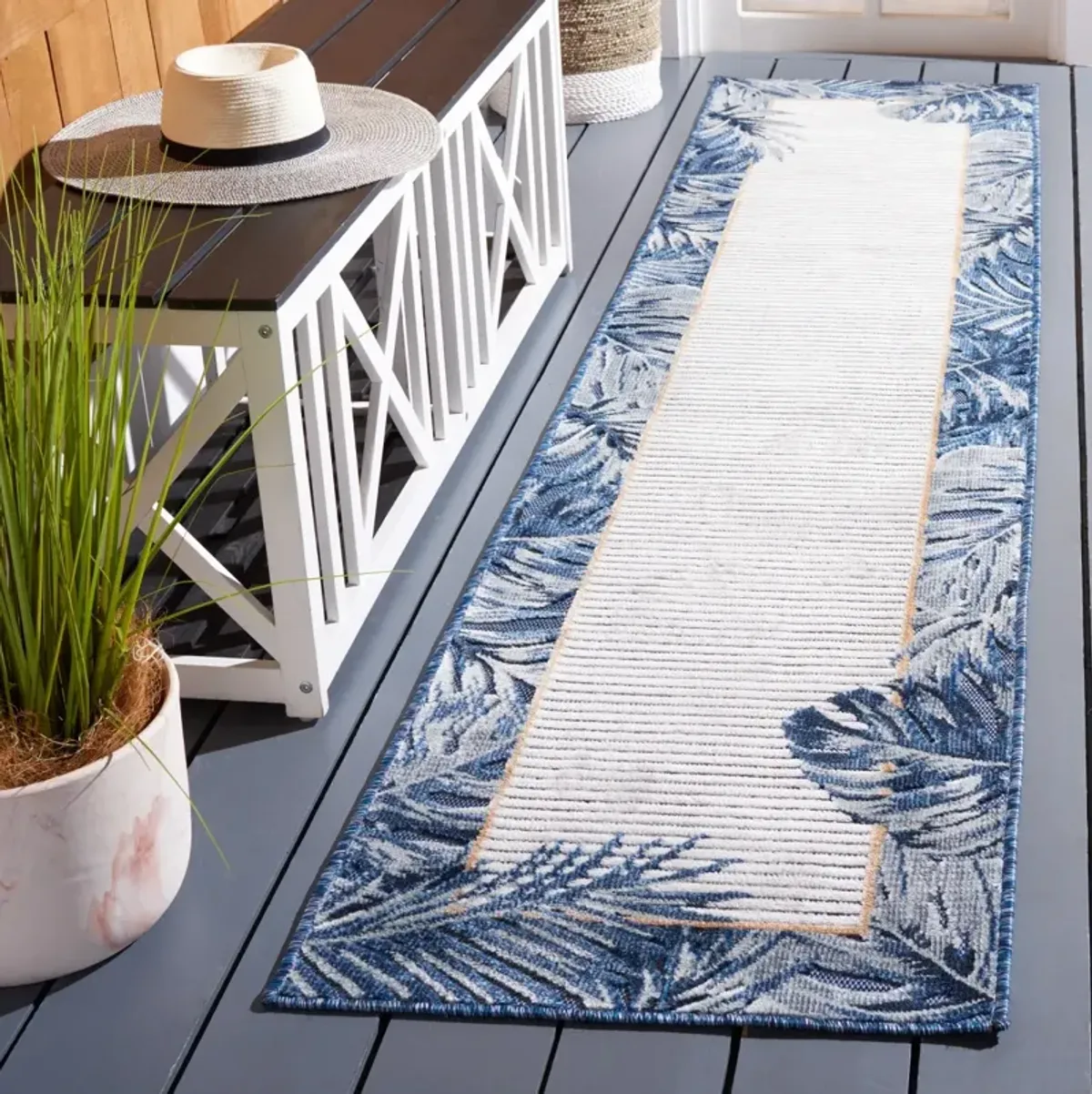 CABANA 453 IVORY  2' x 10' Runner Rug