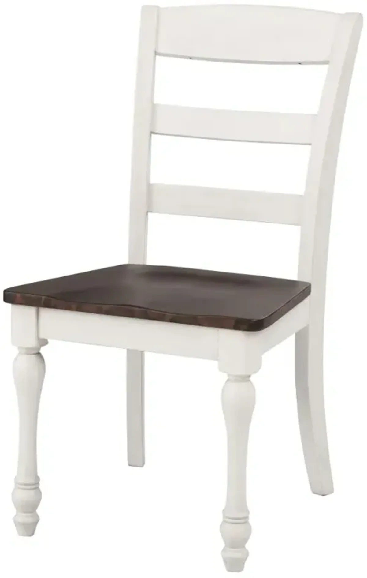 Madelyn Ladder Back Side Chairs Dark Cocoa and Coastal White (Set of 2)