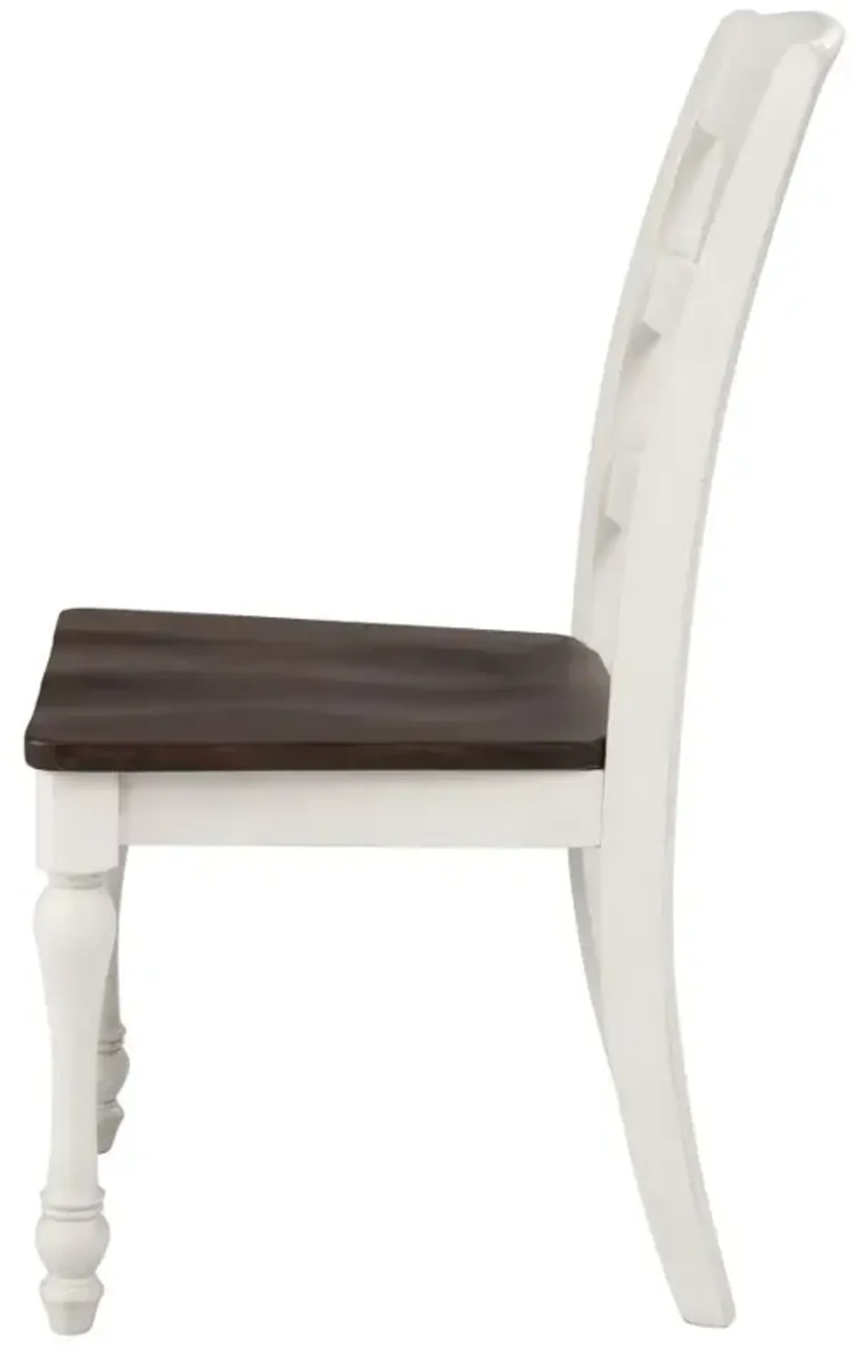 Madelyn Ladder Back Side Chairs Dark Cocoa and Coastal White (Set of 2)