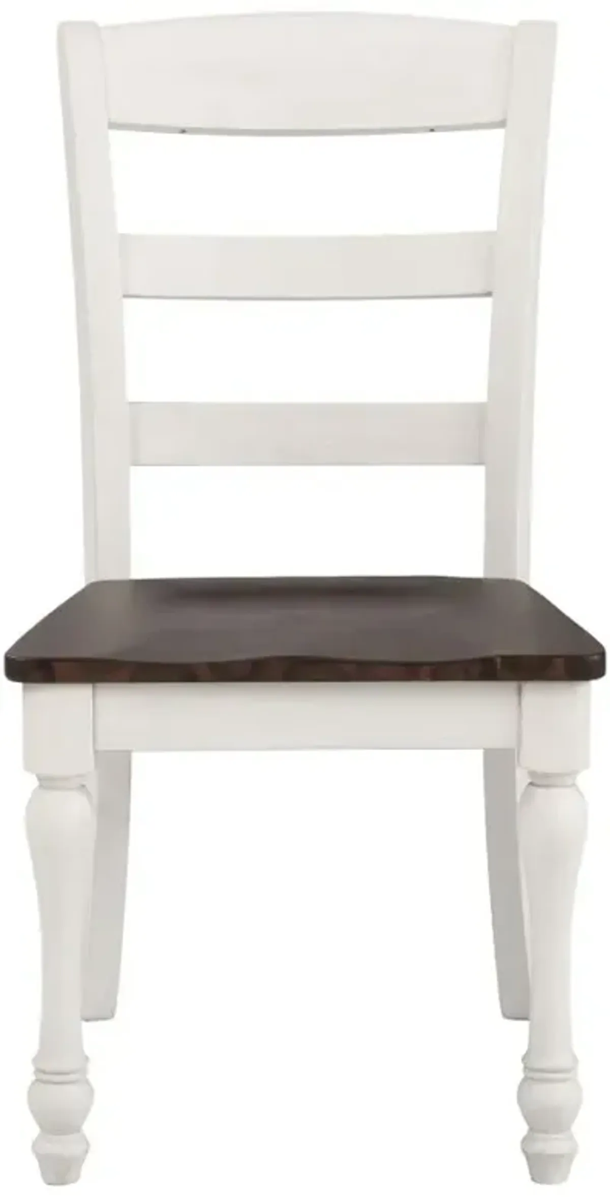 Madelyn Ladder Back Side Chairs Dark Cocoa and Coastal White (Set of 2)