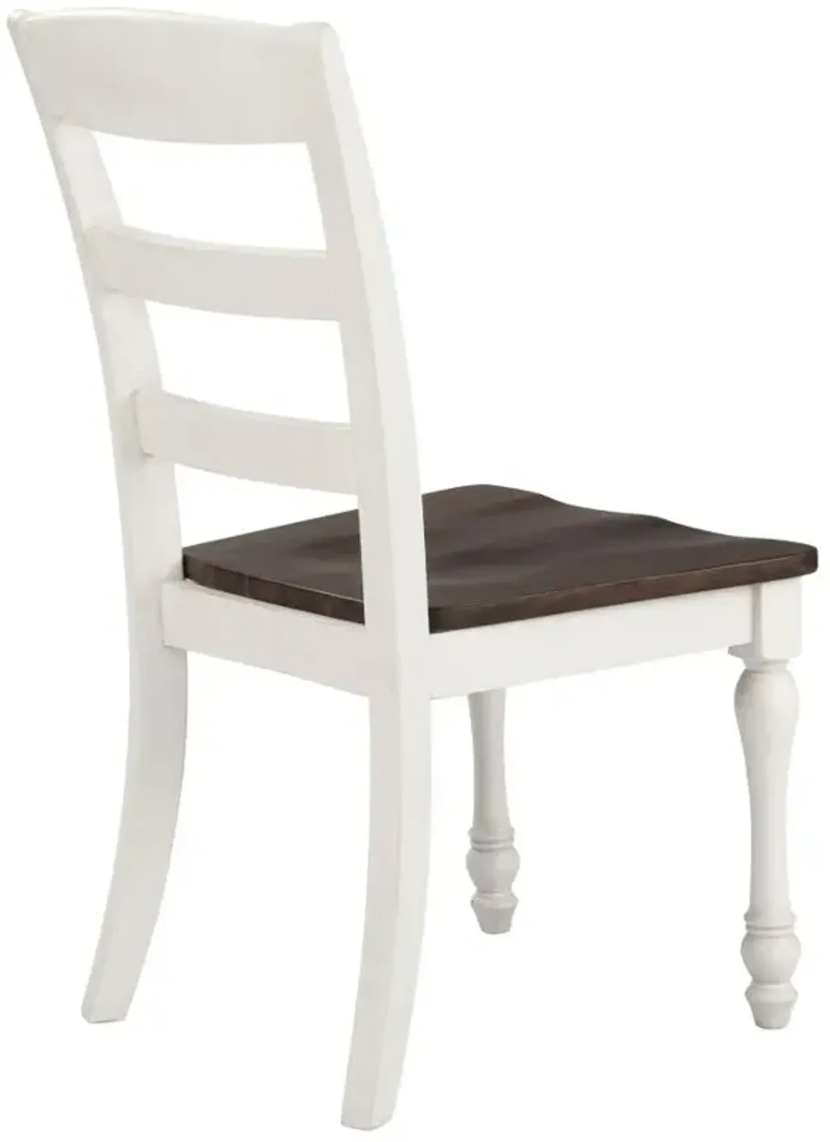 Madelyn Ladder Back Side Chairs Dark Cocoa and Coastal White (Set of 2)