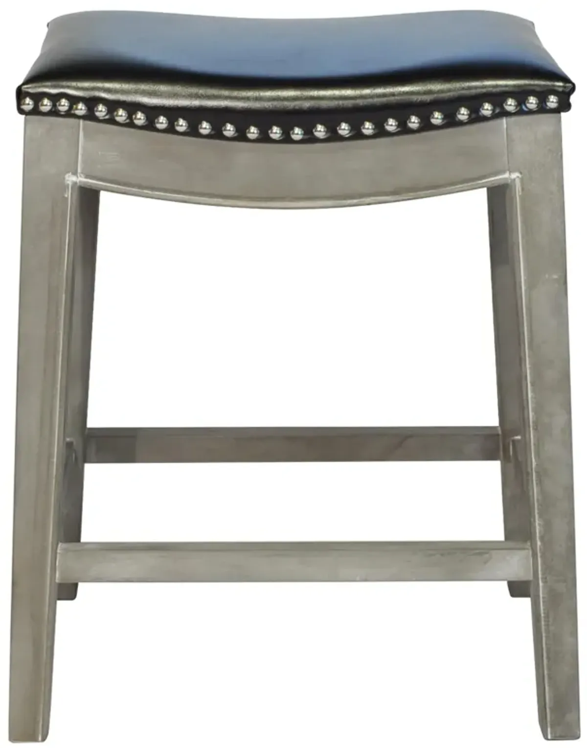 Elmo KD Bonded Leather Counter Stool Mystique Gray Frame, Black