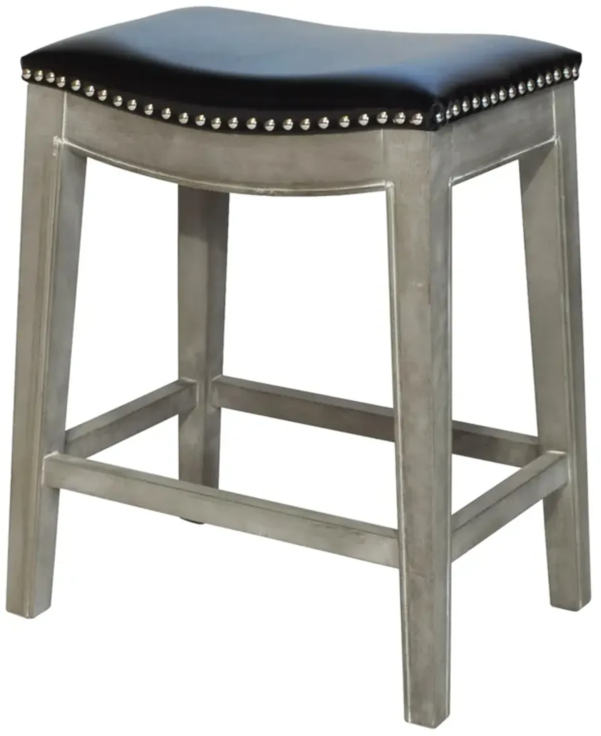 Elmo KD Bonded Leather Counter Stool Mystique Gray Frame, Black