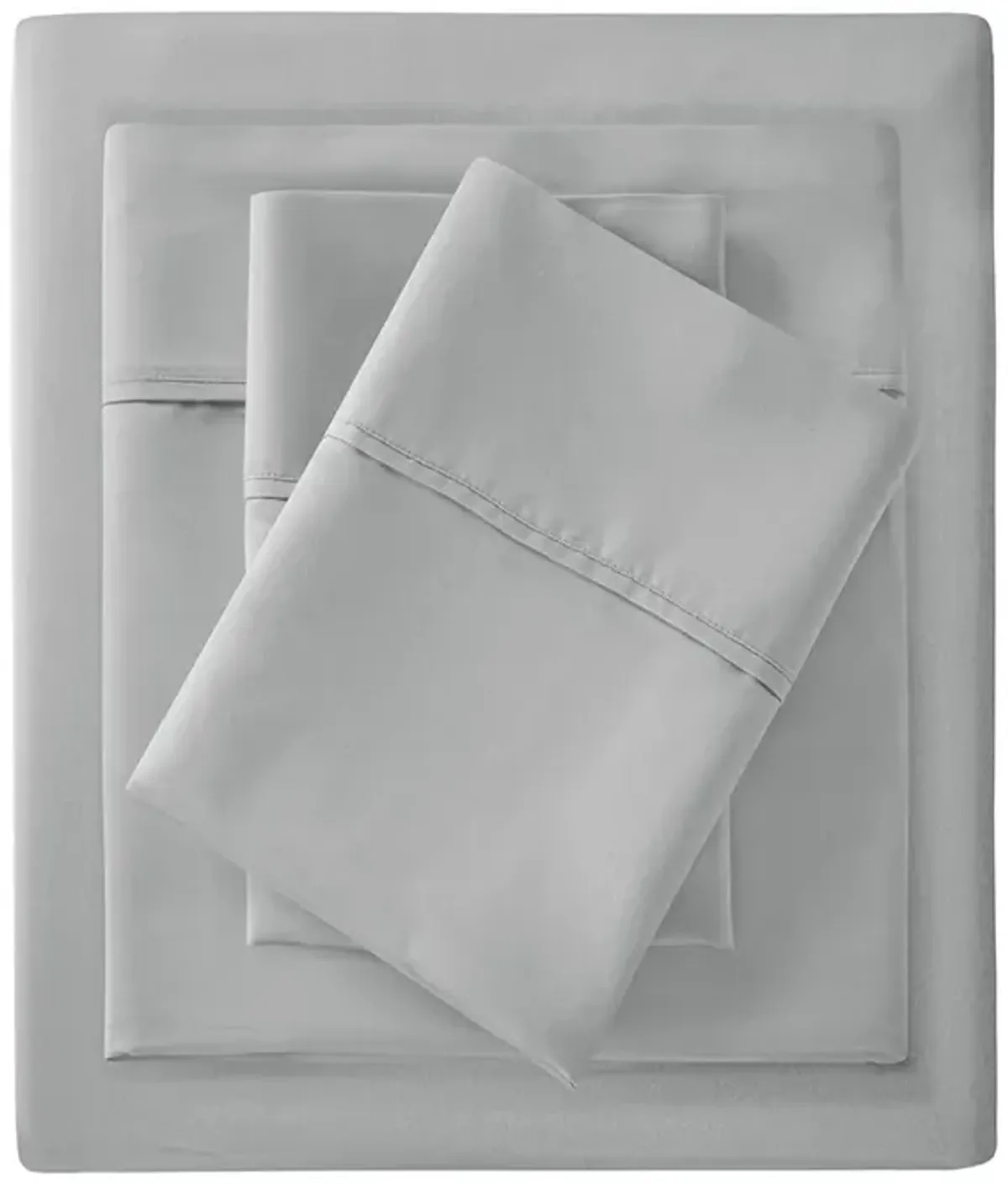 Madison Park 300 Thread Count Organic Cotton Grey Deep Pocket Sheet Set