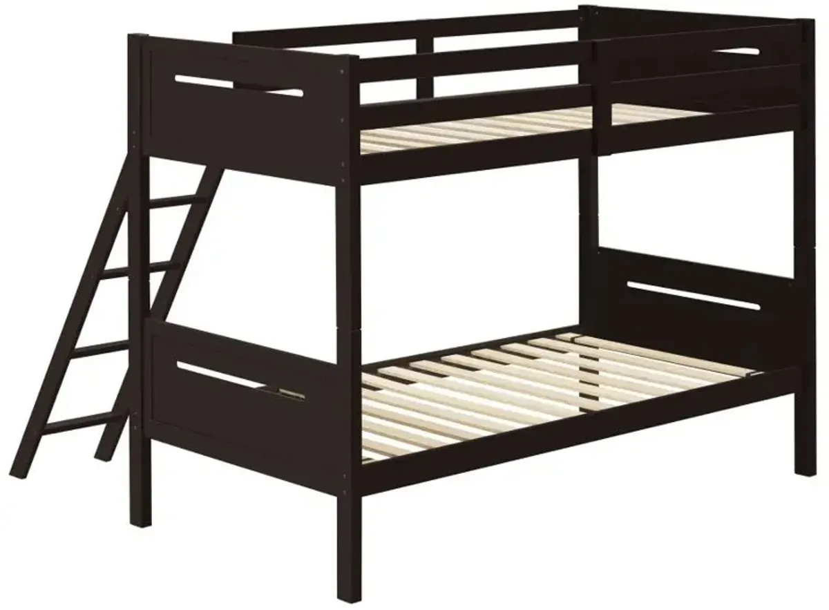 Littleton Twin Over Twin Bunk Bed Espresso