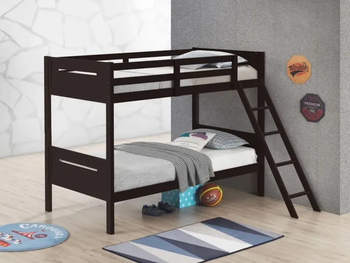 Littleton Twin Over Twin Bunk Bed Espresso