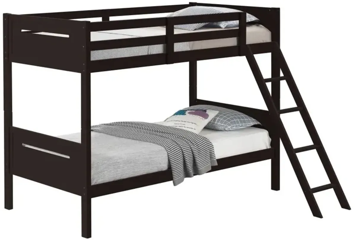 Littleton Twin Over Twin Bunk Bed Espresso