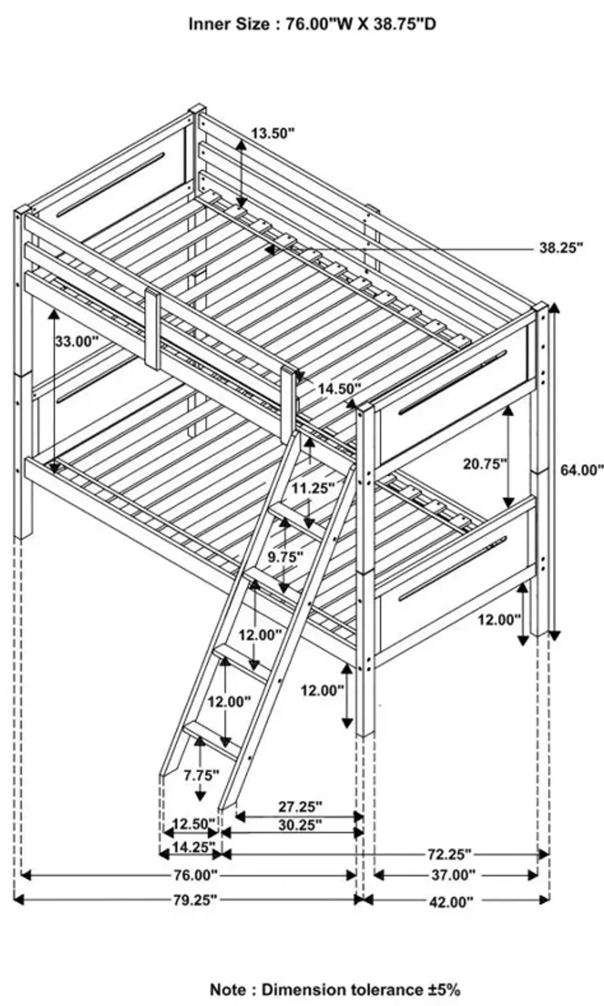 Littleton Twin Over Twin Bunk Bed Espresso