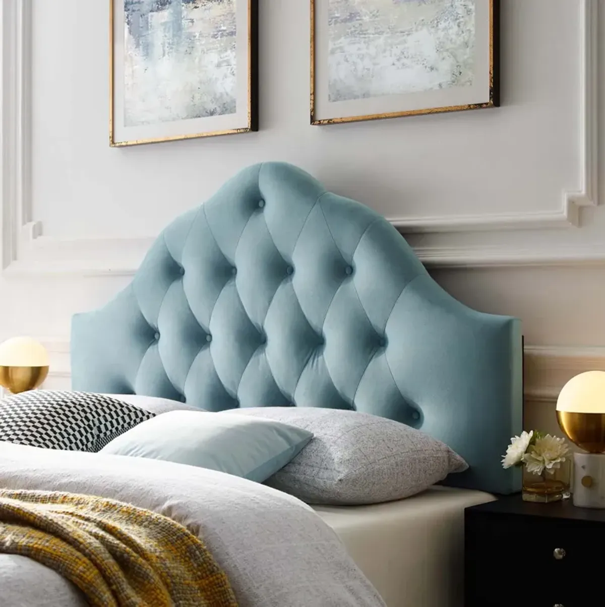 Sovereign Full Diamond Tufted Performance Velvet Headboard