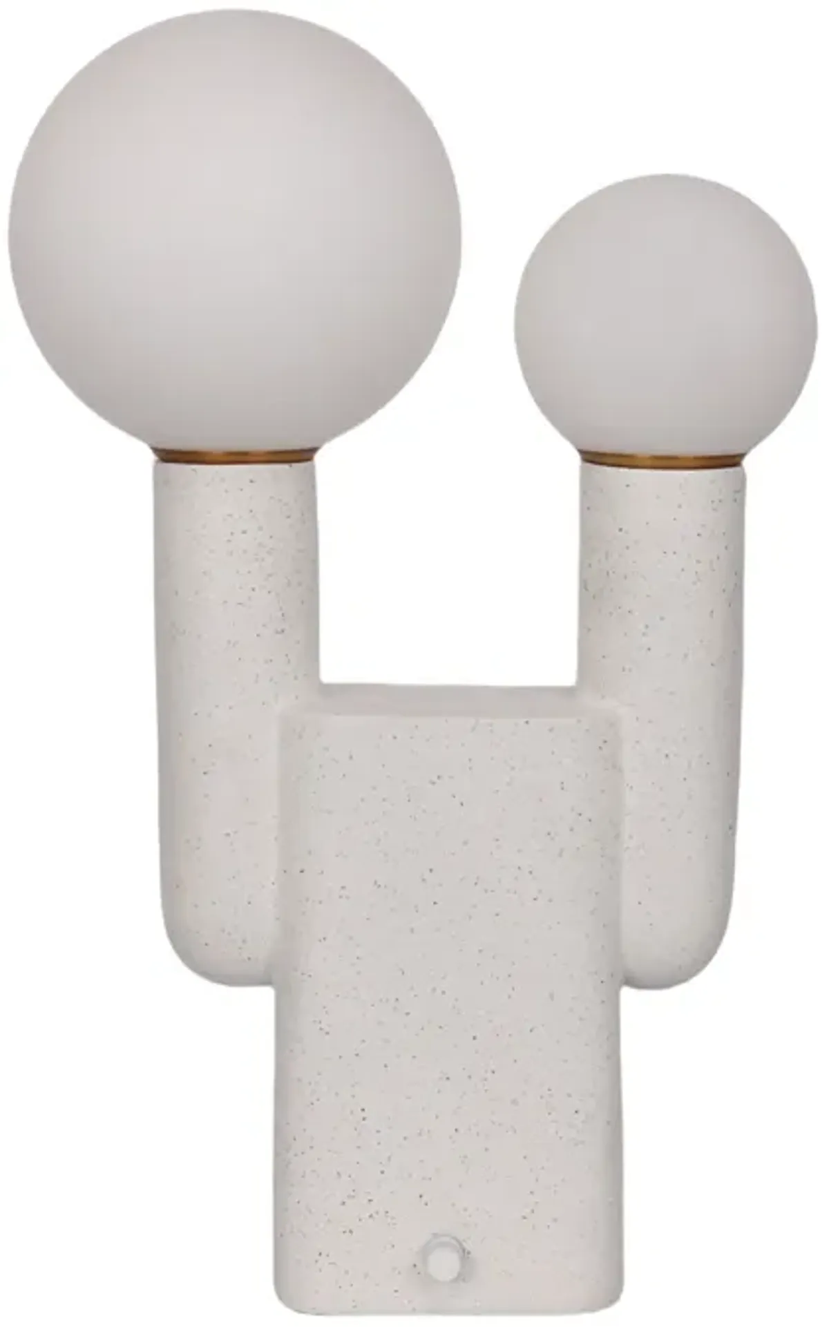 20x12" Double Head Totem Lamp With Base Switch, Wh