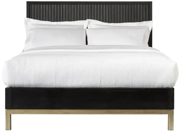 Kentfield Solid Wood Full-Size Platform Bed In Black Drifted Oak