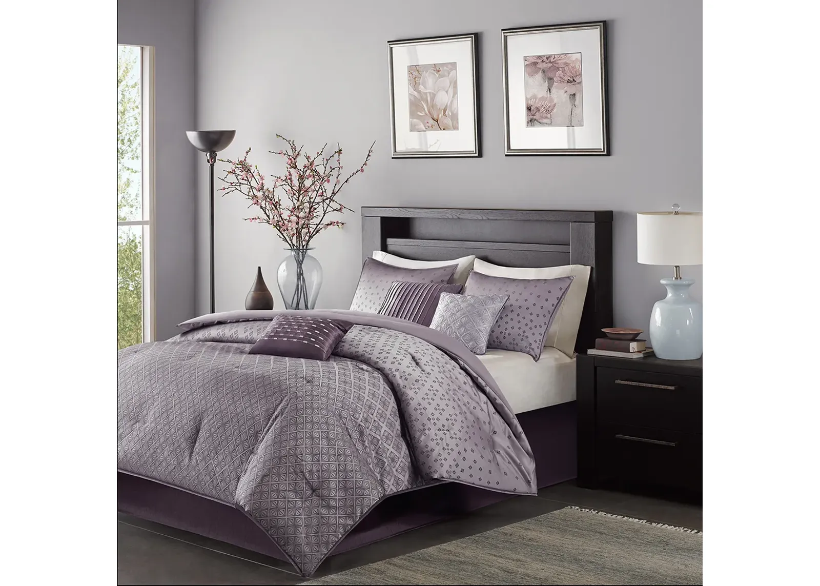 Madison Park Biloxi Purple 7 Piece Comforter Set