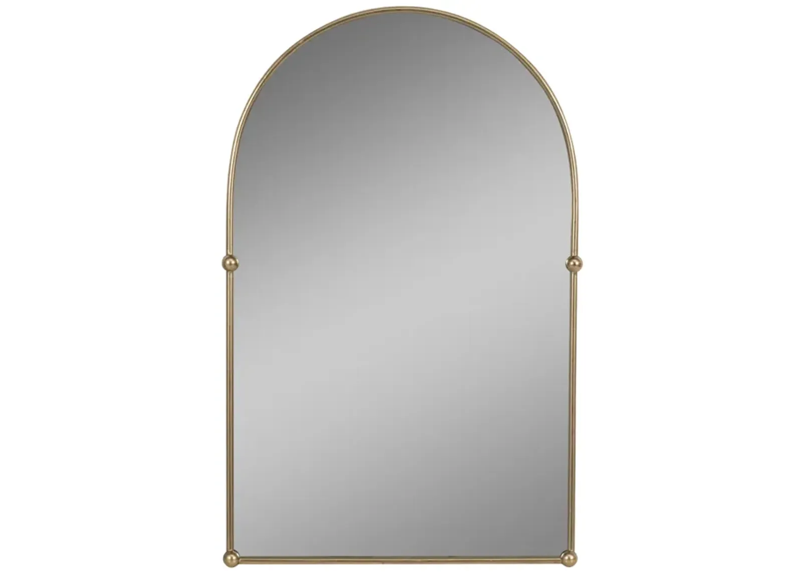 24x38 Arch Mirror With 4 Knobs, Gold