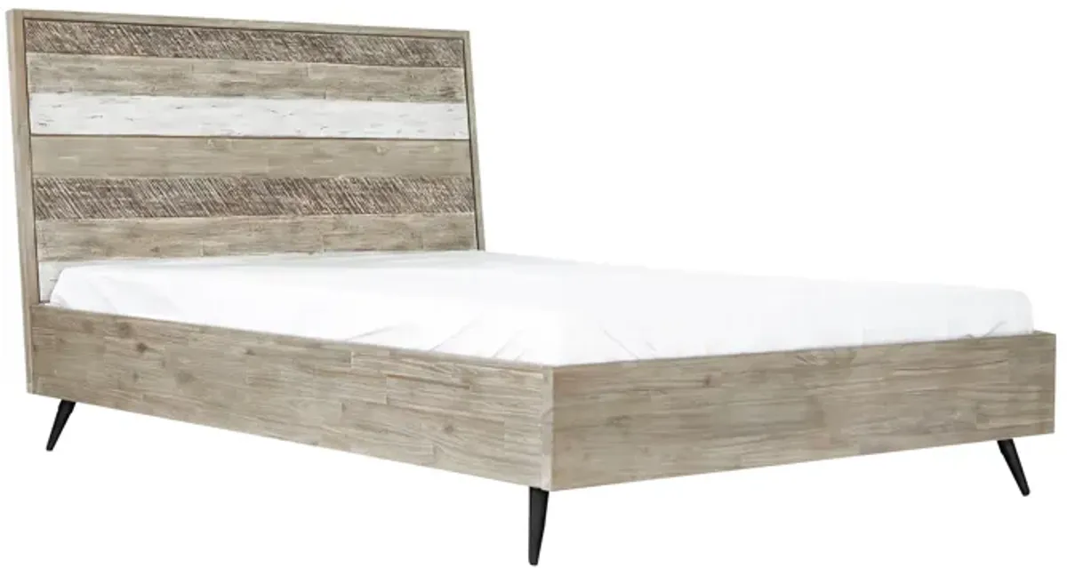 Bridges King Platform Bed in Two Tone Acacia Wood