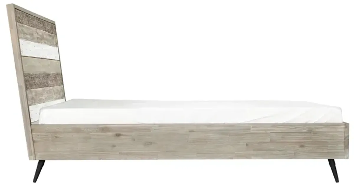 Bridges King Platform Bed in Two Tone Acacia Wood