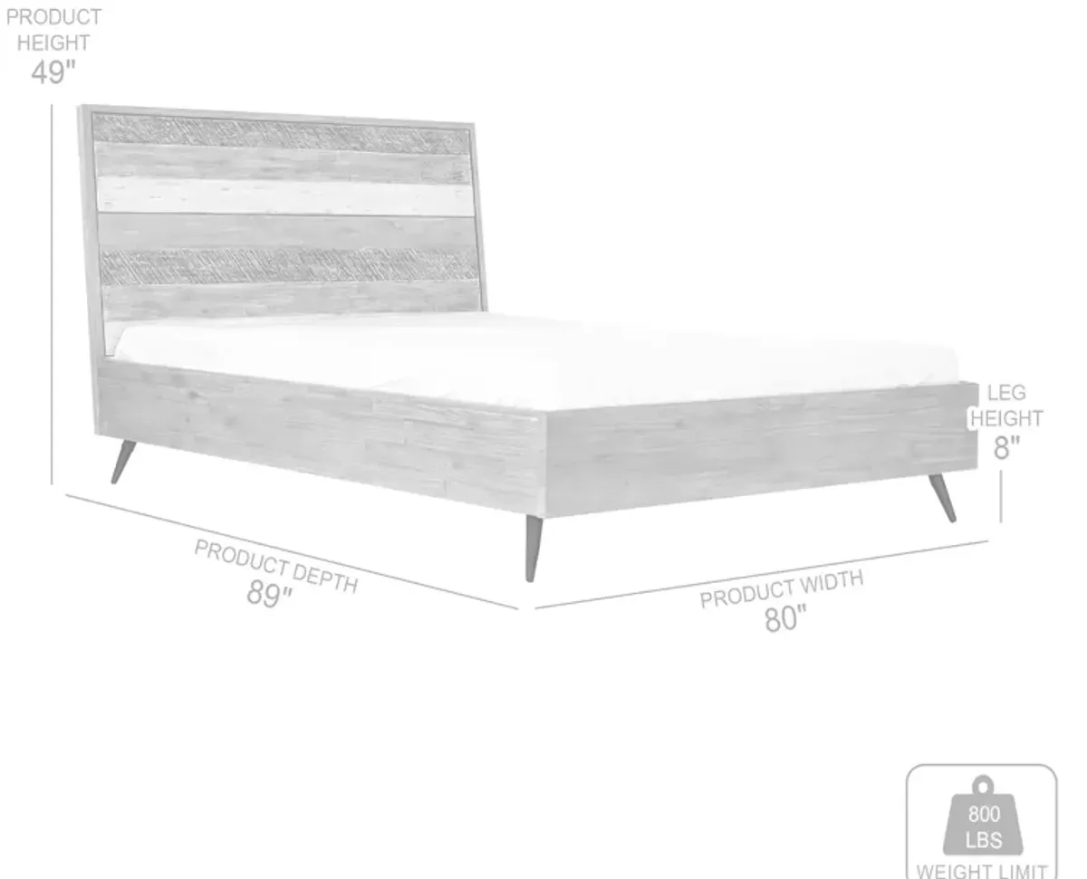 Bridges King Platform Bed in Two Tone Acacia Wood