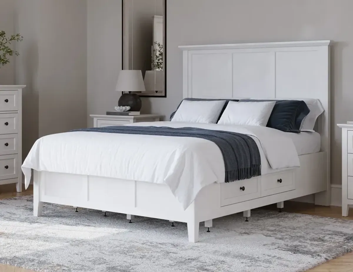 Grace Four Drawer King-size Platform Storage Bed in Snowfall White