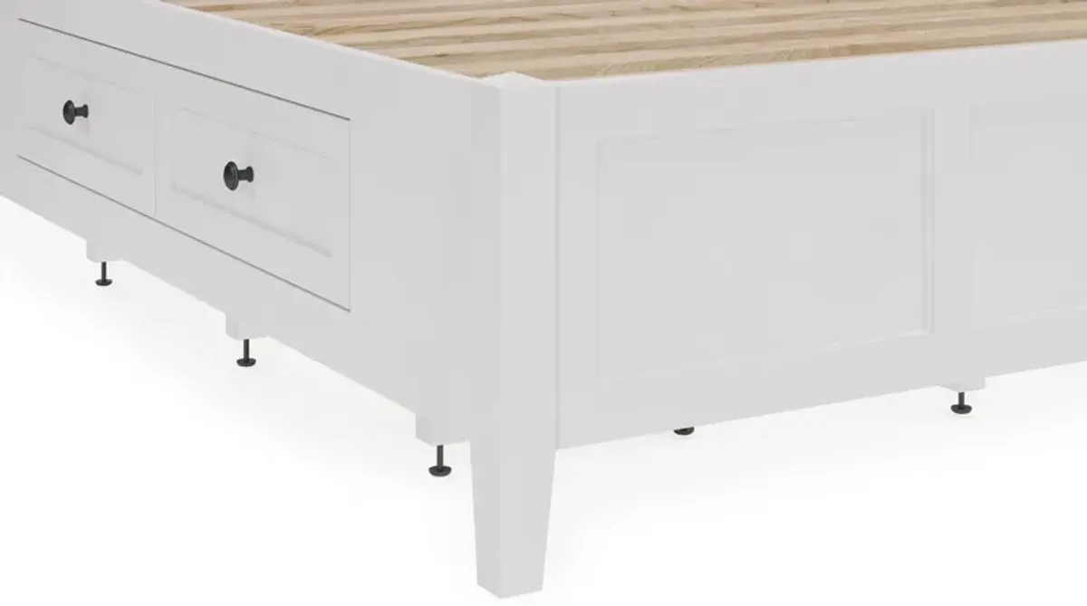 Grace Four Drawer King-size Platform Storage Bed in Snowfall White