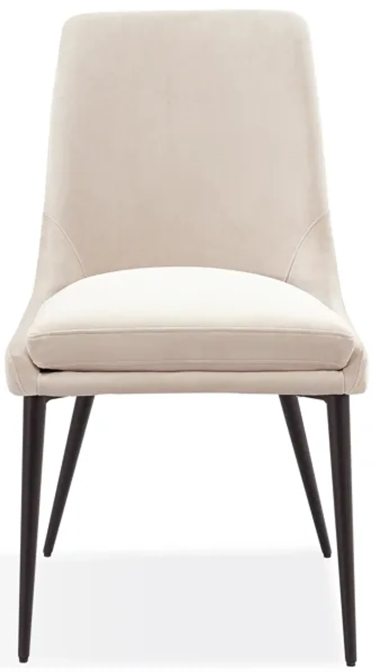Winston Upholstered Metal Leg Dining Chair in Cream and Champagne - Set of 2