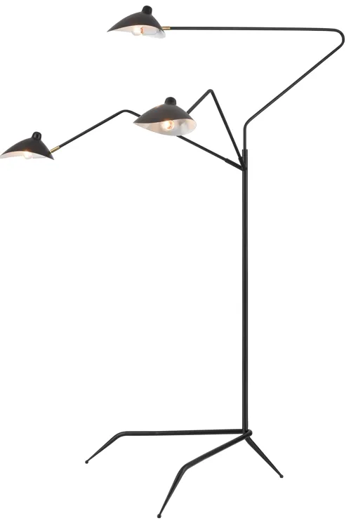 Risley 81.5'' High 3-Light Floor Lamp - Matte Black