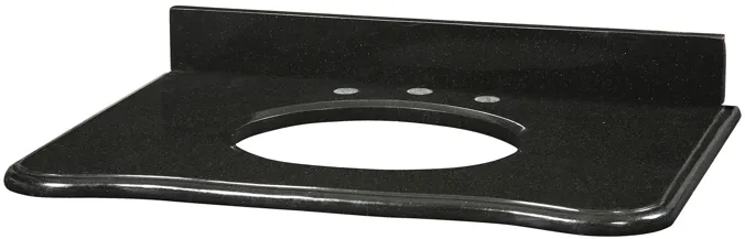 Malago 37-inch Stone Top - Black Granite for Oval Undermount Sink