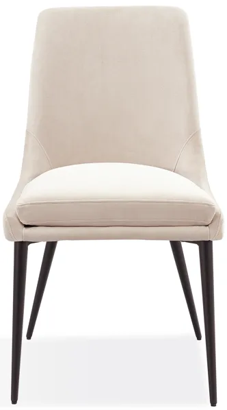 Winston Upholstered Metal Leg Dining Chair in Cream and Champagne